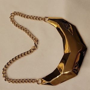 Kenneth Jay Lane Polished Gold Geometric Bib Necklace